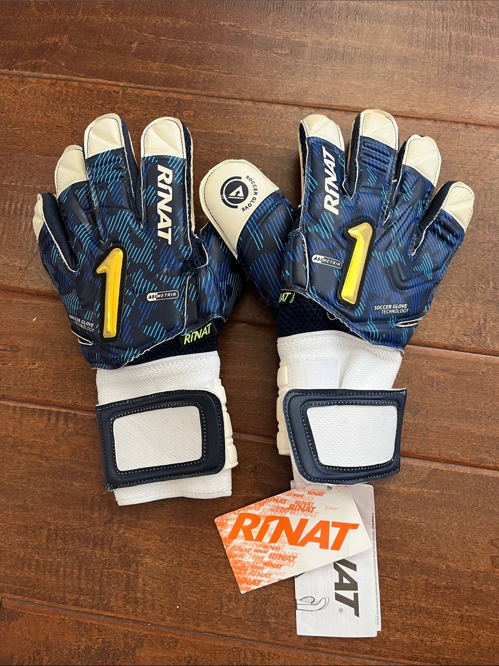 Goalkeeper Gloves - Navy/Blue with Yellow Accents